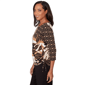 Womens Alfred Dunner Seville Floral Geometric Side Ruch Blouse - image 4