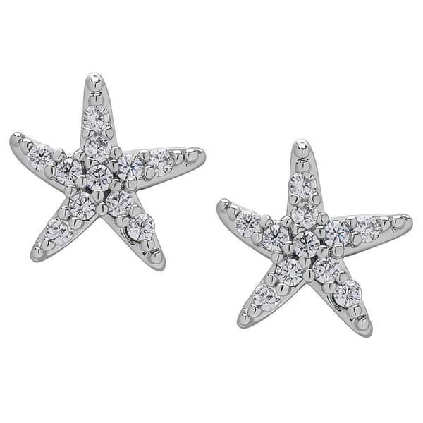 Gianni Argento Starfish Lab Grown White Sapphire Stud Earrings - image 
