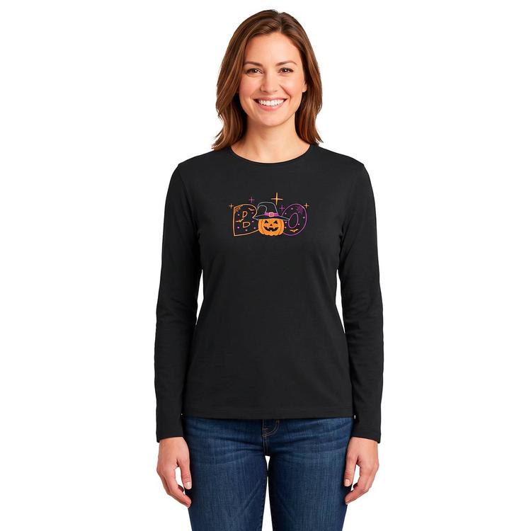 Womens MCC Sportswear Boo Pumpkin Long Sleeve Tee