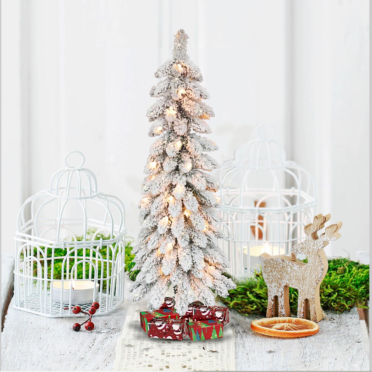 Puleo International 4ft. Pre-Lit Alpine Pencil Christmas...