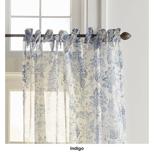 Elrene Westport Floral Tie-Top Sheer Window Curtain