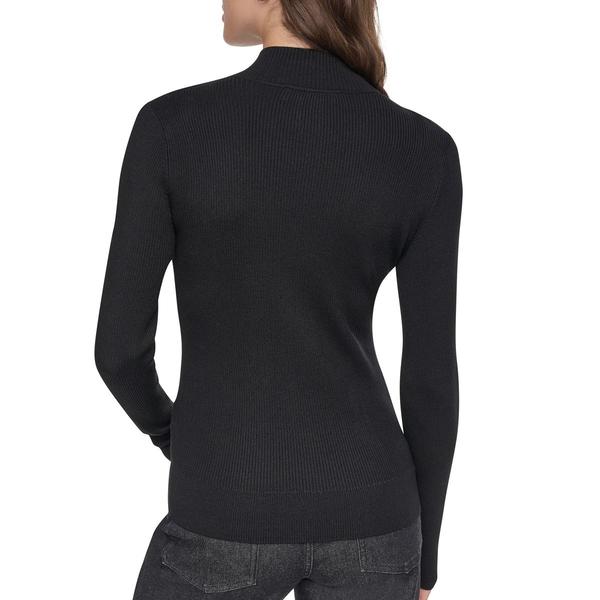 Womens DKNY Long Sleeve Quarter Zip Mock Neck Sweater