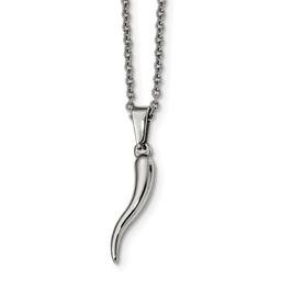 Mens Gentlemen's Classics(tm) Stainless Steel Italian Horn Necklace