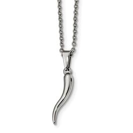 Mens Gentlemen's Classics&#40;tm&#41; Stainless Steel Italian Horn Necklace