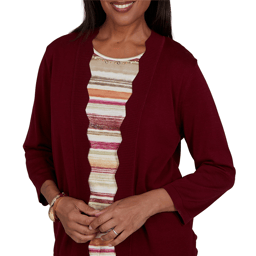 Womens Alfred Dunner Union Square Scallop Two in One Blouse