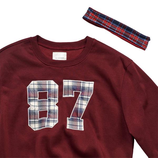 Juniors No Comment NYC Fleece Crew Neck With Headband- Maroon