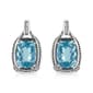 Haus of Brilliance Blue Topaz Diamond Dangle Earrings - image 1