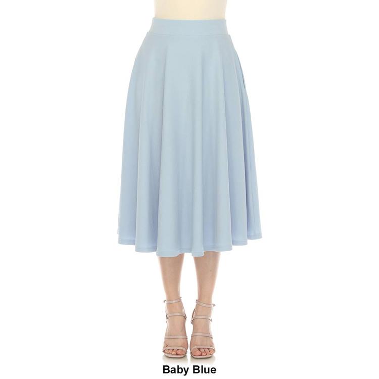 Womens White Mark Flared Midi Skirt with Pockets