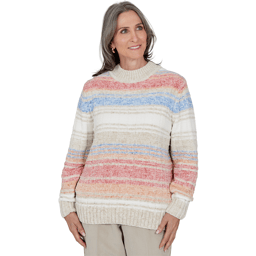 Womens Alfred Dunner Sunset Ridge Space Dye Stripe Sweater