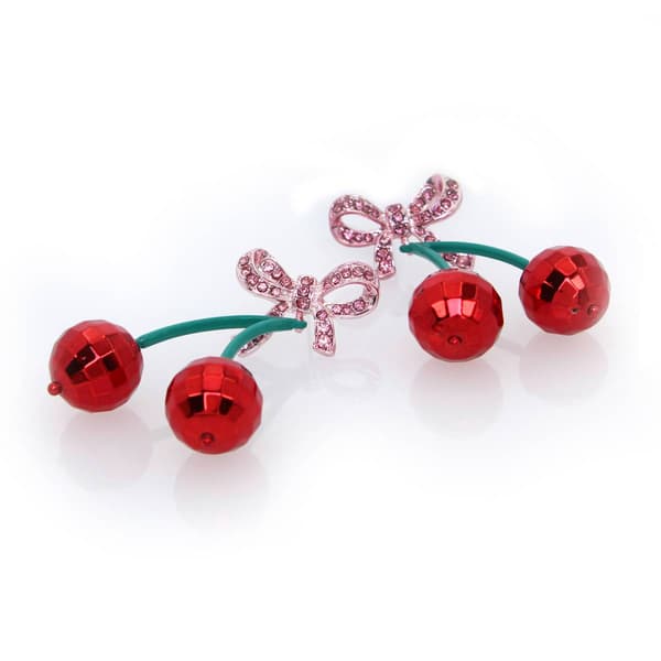Betsey Johnson Sweetheart Cherry Drop Earrings