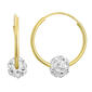 Kids 14kt. Hoop-14mm Endless Hoop Earrings with Crystal Ball - image 1
