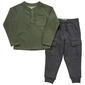 Toddler Boy Stitch & Stone Stripe Waffle Henley & Cargo Joggers - image 2