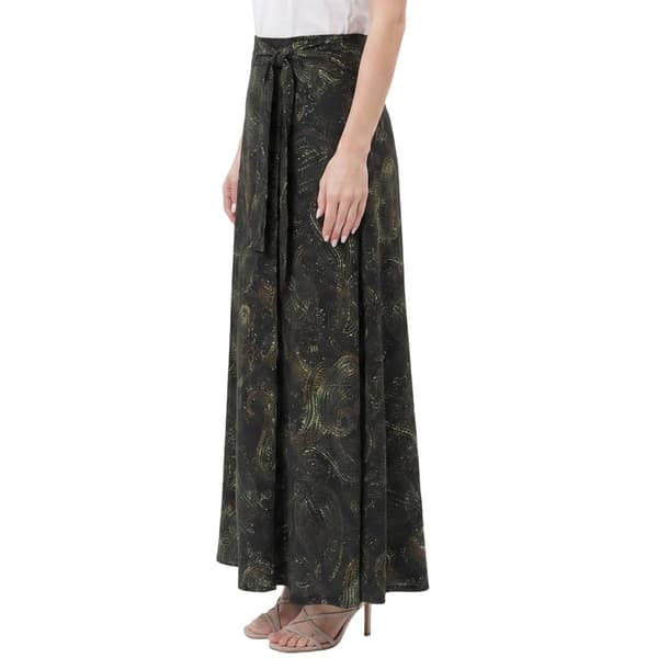 Petite NY Collection Tie Waist Faded Paisley Maxi Skirt
