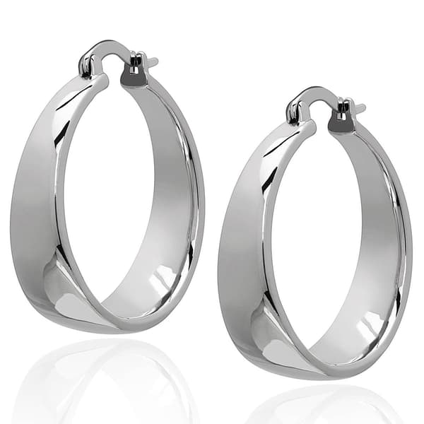 Gianni Argento 24mm Graduated Hoop Earrings - image 