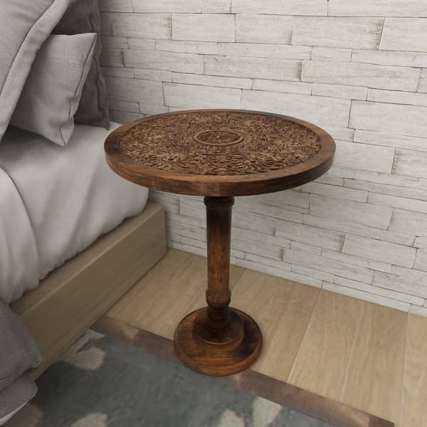 9th & Pike® Brown Wood Traditional Accent Table