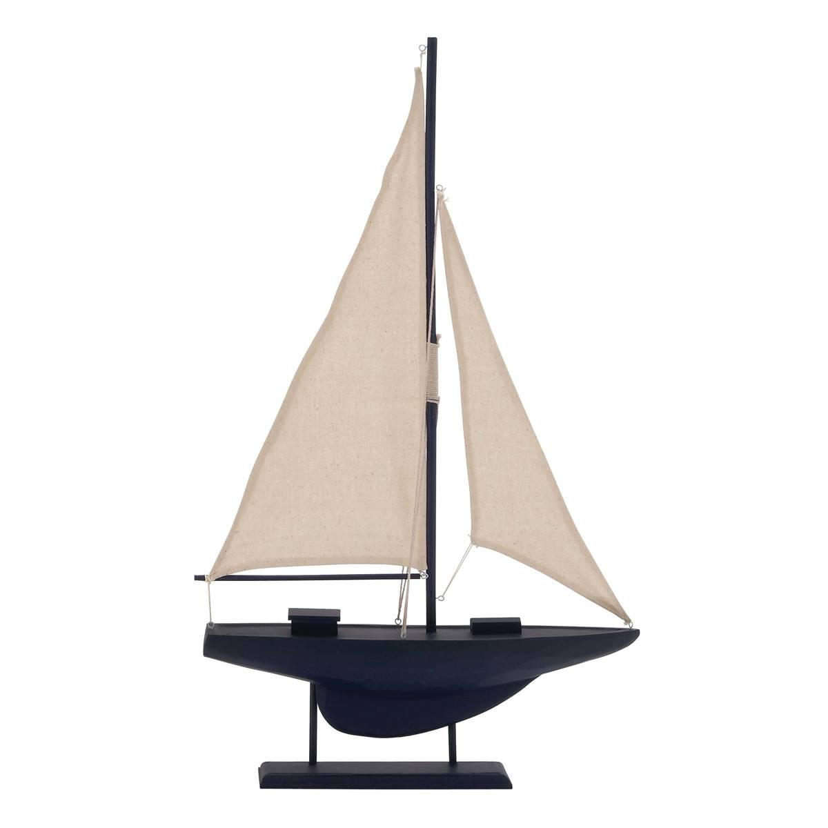 9th & Pike® Dark Blue Wood Coastal Sail Sculpture