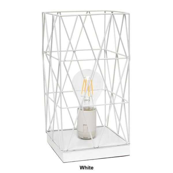 Simple Designs Geometric Square Metal Table Lamp w/Retro Shade