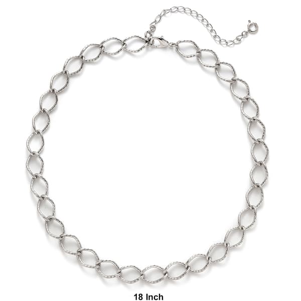 Wearable Art Silver Tone Rope Textured Chain Link Necklace