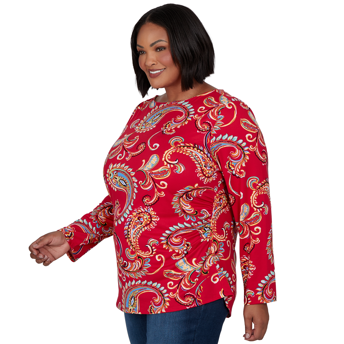 Plus Size Ruby Rd. Mysterious Romance Whimsical Paisley Tee