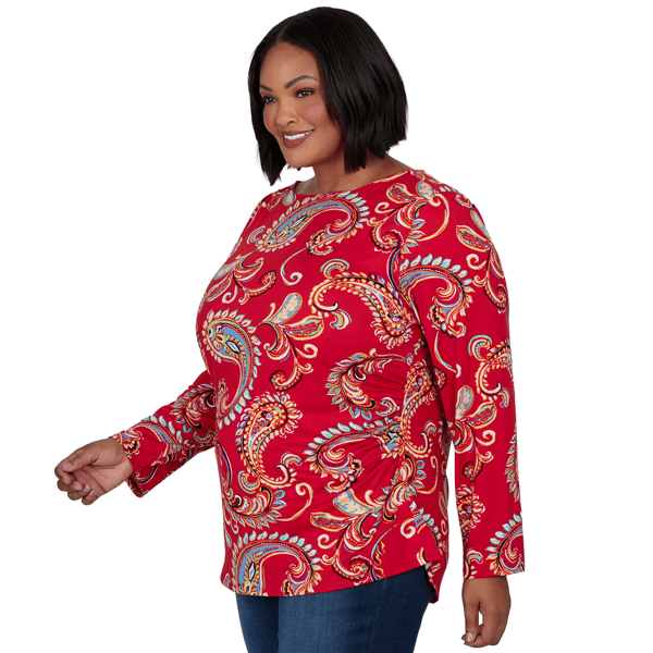 Plus Size Ruby Rd. Mysterious Romance Whimsical Paisley Tee