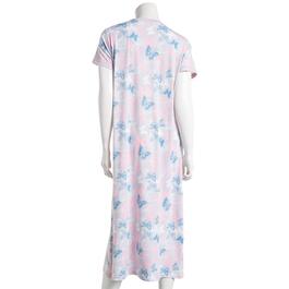 Womens White Orchid Short Sleeve 46in. Butterfly Nightgown