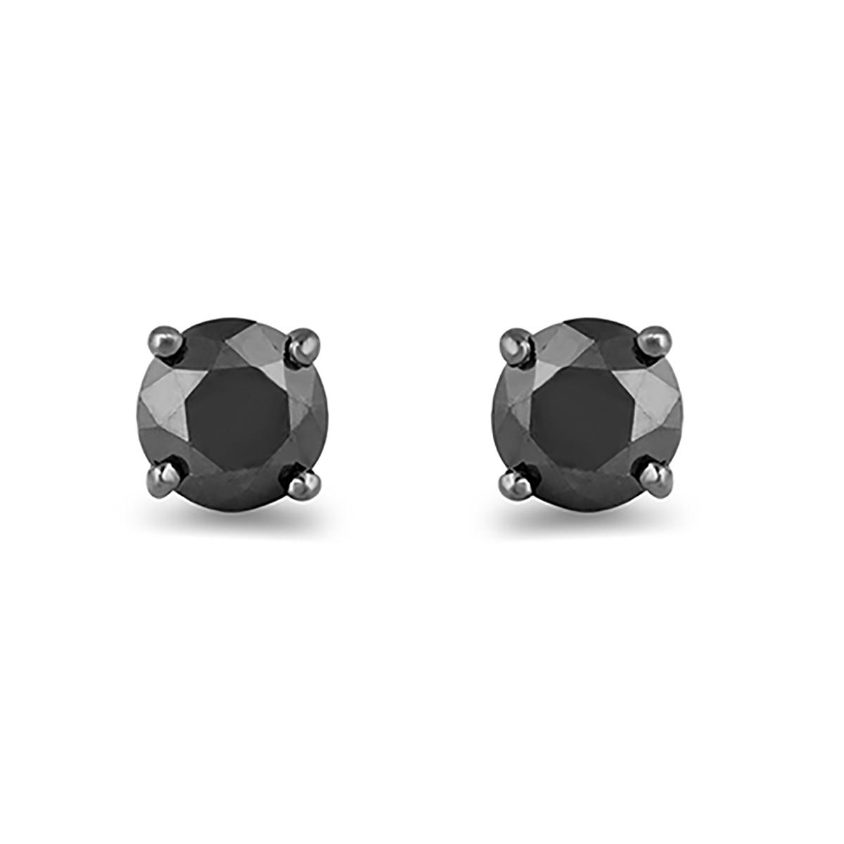 Diamond Classics™ 10kt. White 1ctw. Black Diamond Stud...