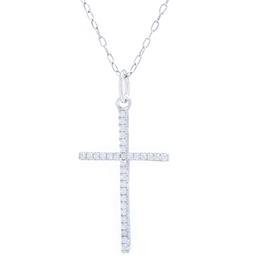 Sterling Silver & Cubic Zirconia Pave Cross Necklace