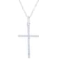 Sterling Silver & Cubic Zirconia Pave Cross Necklace - image 1