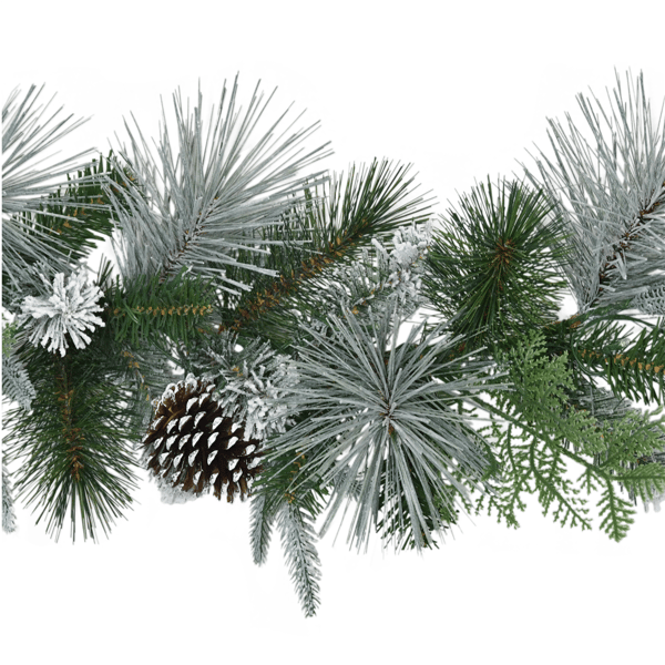 Puleo International 9ft. Pre-Lit Flocked Garland