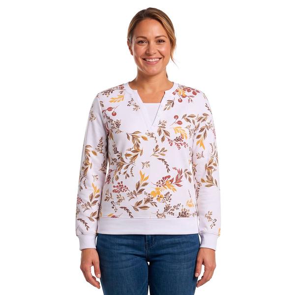 Petite Emily Daniels Long Sleeve Leaf Two In One Sweatshirt