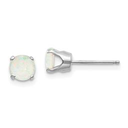 Gemstone Classics(tm) White Gold 5mm. Opal Stud Earrings