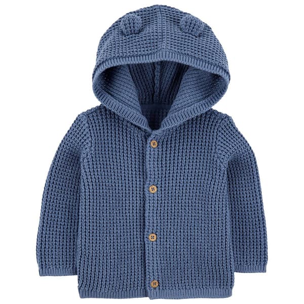 Baby Boy (NB-12M) Carters(R) Solid Knit Cardigan with Ear Hood - image 