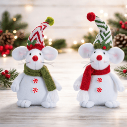 Melrose Holiday Plush Mouse Décor - Set of 2