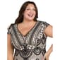 Plus Size R&M Richards Cap Sleeve V Neck Two-Tone Beaded Gown - image 3