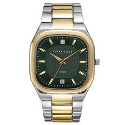 Mens Perry Ellis Two-Tone Diamond Dial Watch - PE0009TTG.UK
