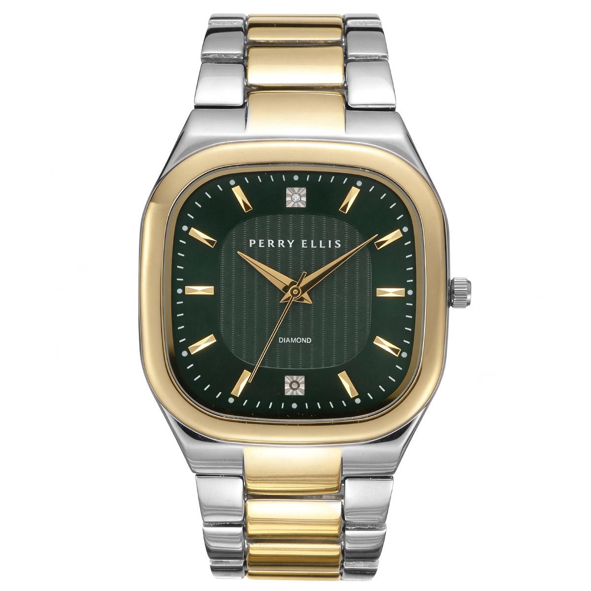 Mens Perry Ellis Two-Tone Diamond Dial Watch - PE0009TTG.UK