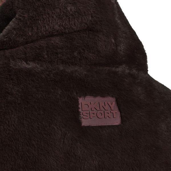 Womens DKNY Sport Mock Neck Faux Fur Vest
