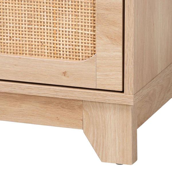 Baxton Studio Elsbeth Light Brown Wood 1-Drawer End Table