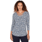 Womens Emaline Key Items 3/4 Sleeve V-Neck Top With Straps - image 1