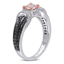 Gemstone Classics&#8482; Black & White Diamonds & Morganite Ring
