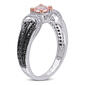 Gemstone Classics&#8482; Black & White Diamonds & Morganite Ring - image 2