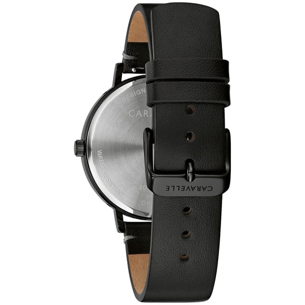 Mens Caravelle by Bulova Black Leather Watch - 44A119
