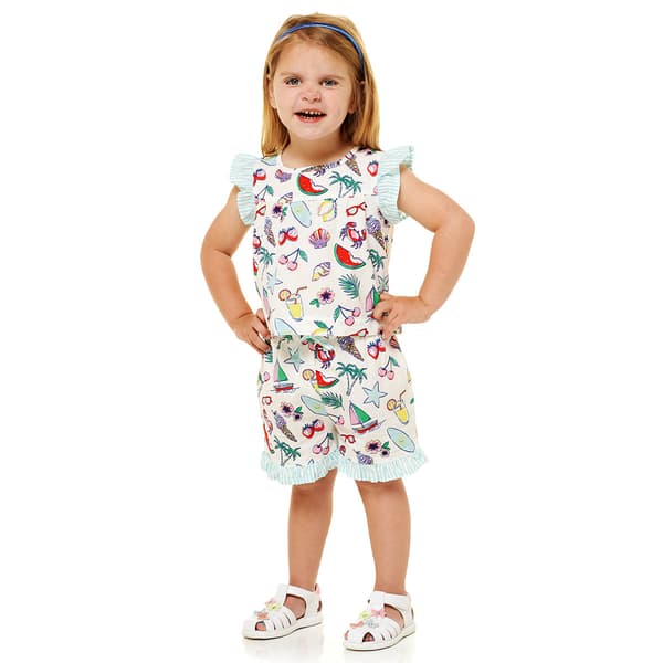 Toddler Girl Japna Kiwi 2pc. Coastal Print Top & Shorts Set - image 