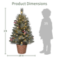 Puleo International 3ft. Pre-Lit Snowy Christmas Tree in Basket - image 6