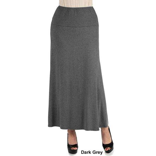 Womens 24/7 Comfort Apparel Elastic Waist Maxi Skirt