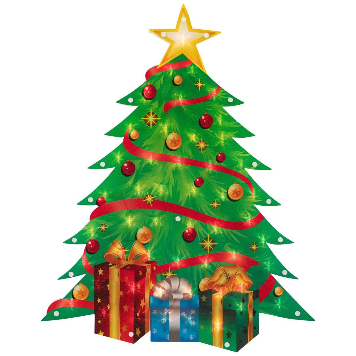 Open Video Modal for Northlight Seasonal Christmas Tree w/ Presents Window Decor