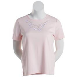 Petite Bonnie Evans Daisy Chain Short Sleeve Embroidered Tee