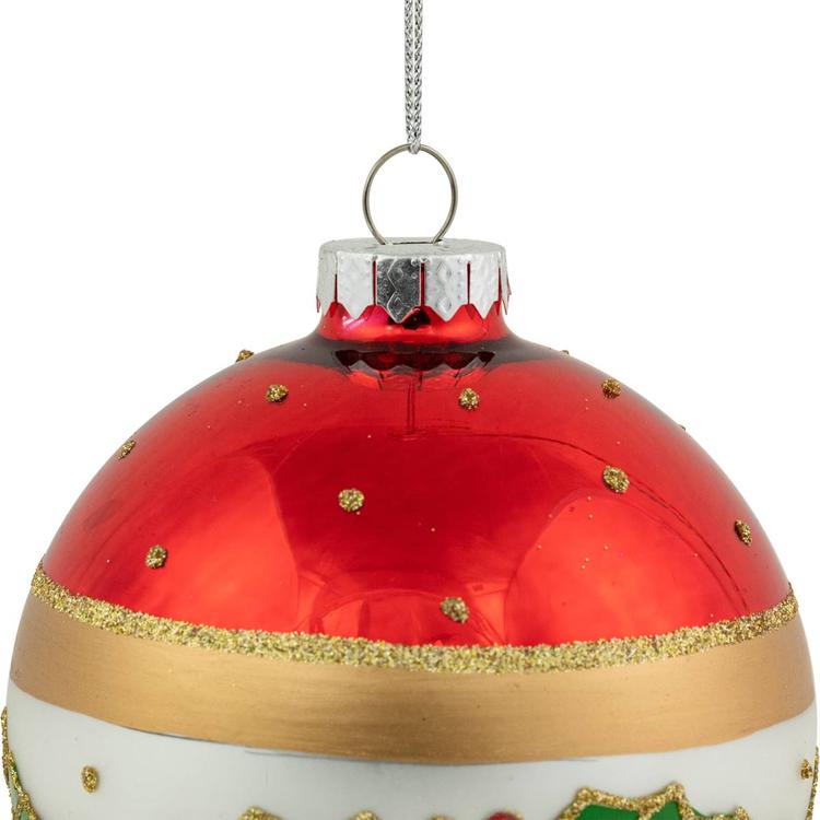 Northlight Seasonal Glittered Ball Christmas Ornaments - Set of 2