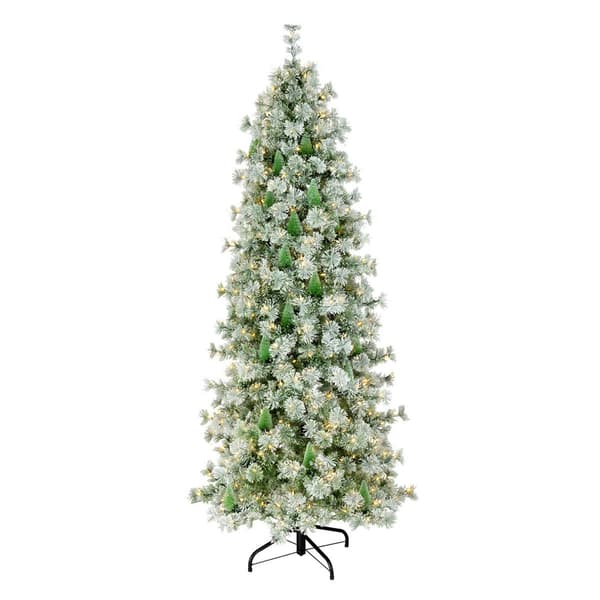 National Tree 7.5ft. Pre-Lit Artificial Snowy Christmas Tree