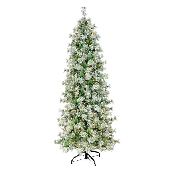 National Tree 7.5ft. Pre-Lit Artificial Snowy Christmas Tree - image 